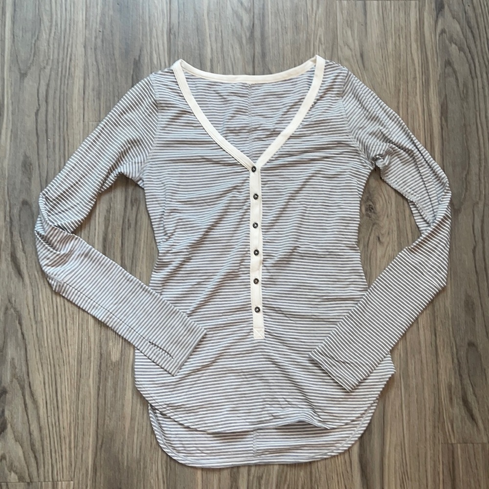 Lululemon Striped Long Sleeve Shirt